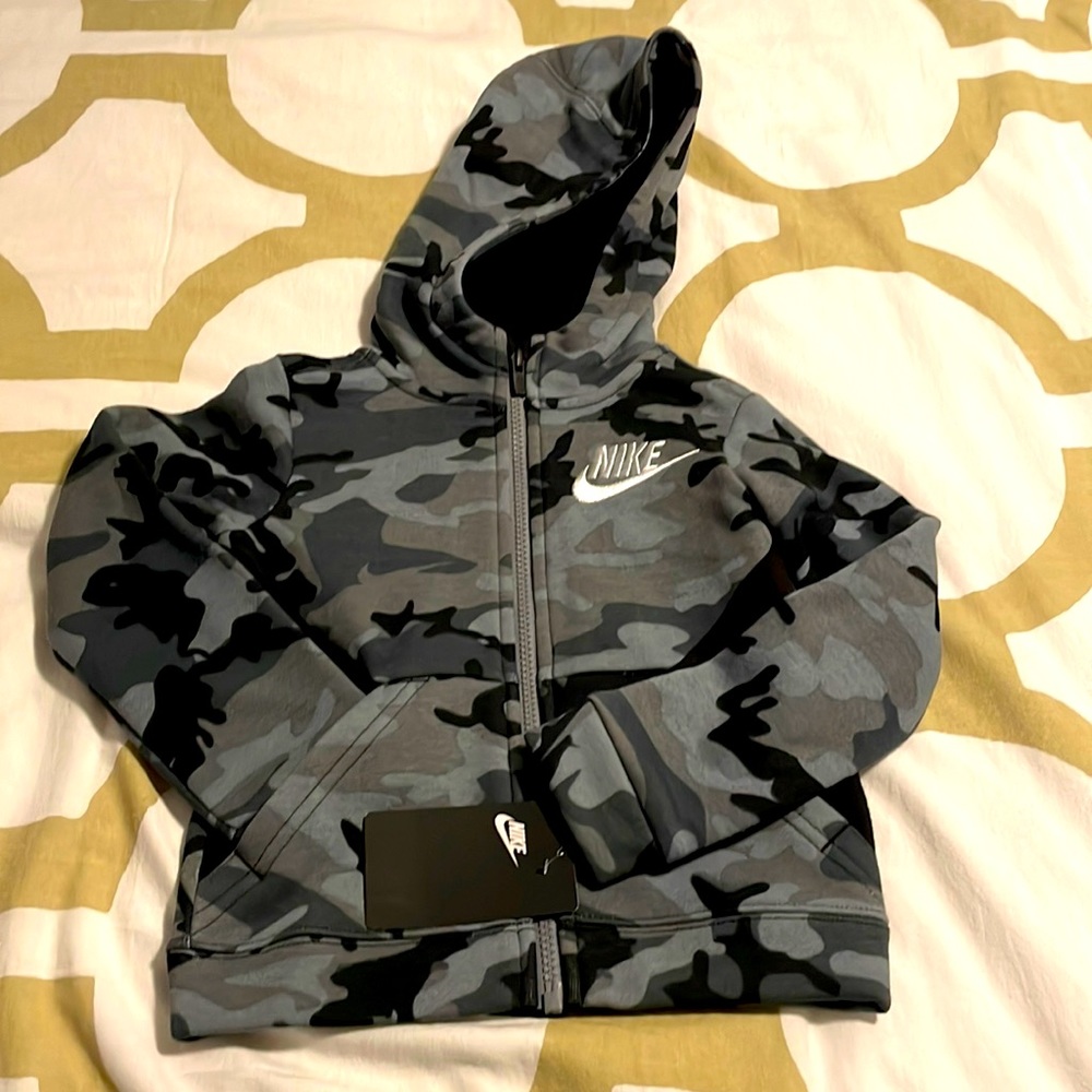 Nike Black & camo greys boys hoodie